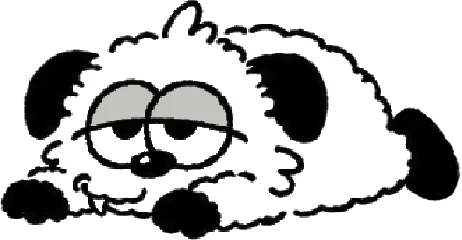 ロゴの上で寝そべるロージー
